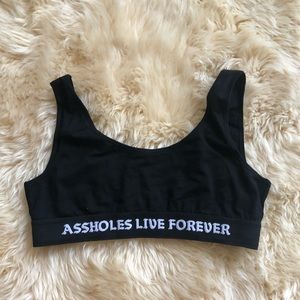 Assholes Live Forever Cotton Sports Bra